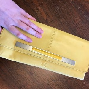 MANGO Mellow Yellow Leather Mod Clutch